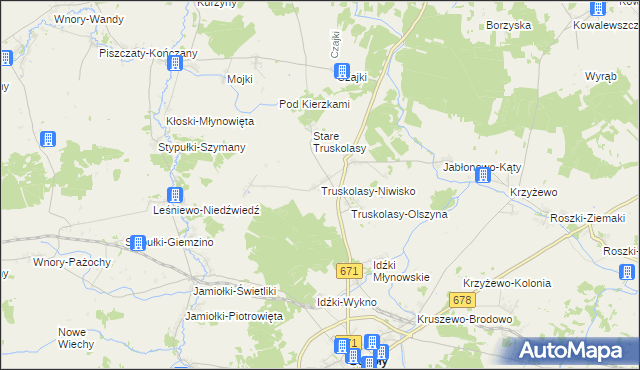 mapa Truskolasy-Niwisko, Truskolasy-Niwisko na mapie Targeo