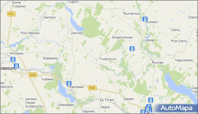 mapa Truszczyny, Truszczyny na mapie Targeo