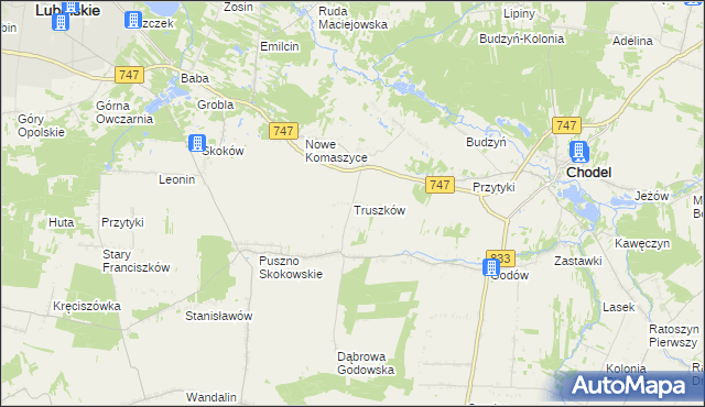 mapa Truszków, Truszków na mapie Targeo