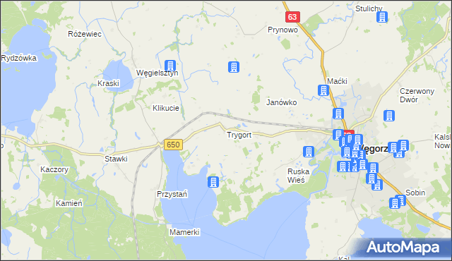 mapa Trygort, Trygort na mapie Targeo
