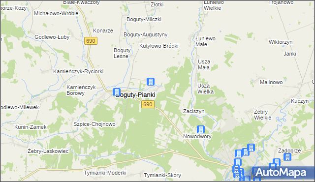 mapa Trynisze-Moszewo, Trynisze-Moszewo na mapie Targeo