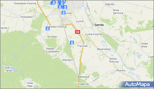 mapa Trzciniec gmina Lubartów, Trzciniec gmina Lubartów na mapie Targeo