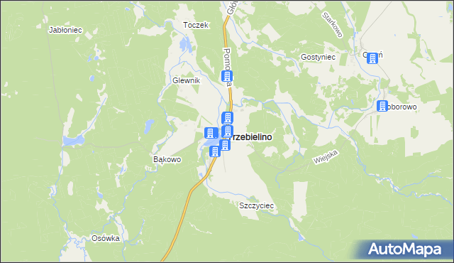mapa Trzebielino, Trzebielino na mapie Targeo