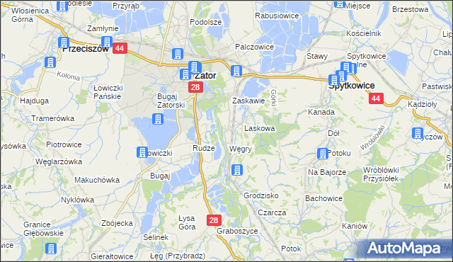 mapa Trzebieńczyce, Trzebieńczyce na mapie Targeo