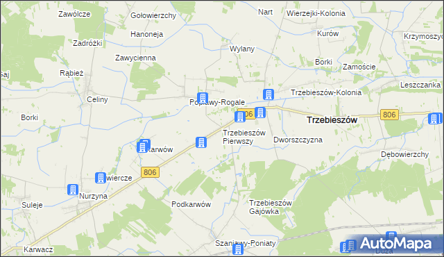 mapa Trzebieszów Pierwszy, Trzebieszów Pierwszy na mapie Targeo