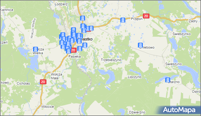 mapa Trzebieszyno, Trzebieszyno na mapie Targeo