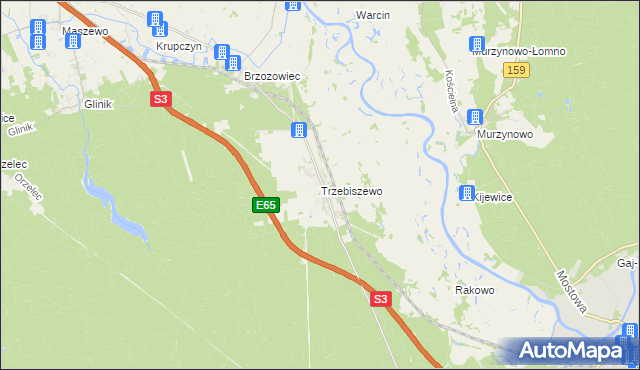 mapa Trzebiszewo, Trzebiszewo na mapie Targeo