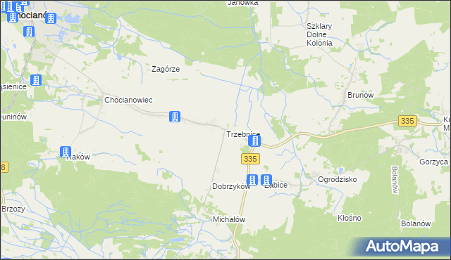 mapa Trzebnice, Trzebnice na mapie Targeo