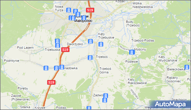 mapa Trzeboś, Trzeboś na mapie Targeo