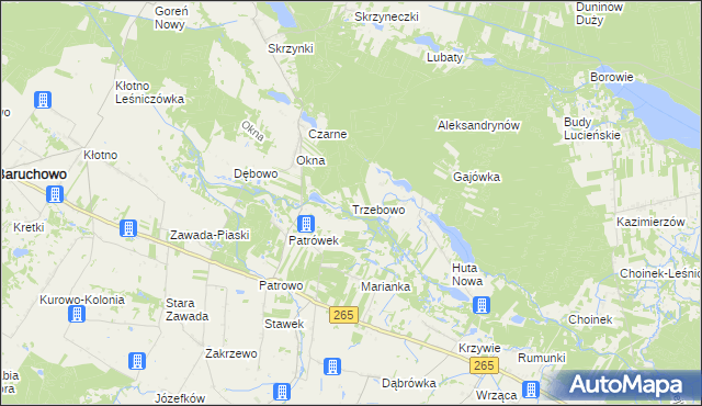 mapa Trzebowo, Trzebowo na mapie Targeo