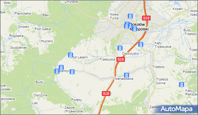 mapa Trzebuska, Trzebuska na mapie Targeo