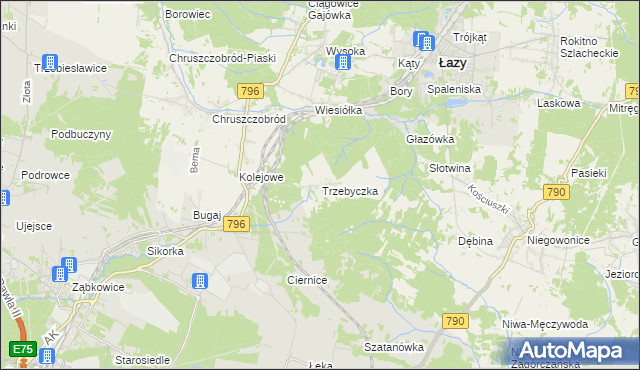 mapa Trzebyczka, Trzebyczka na mapie Targeo