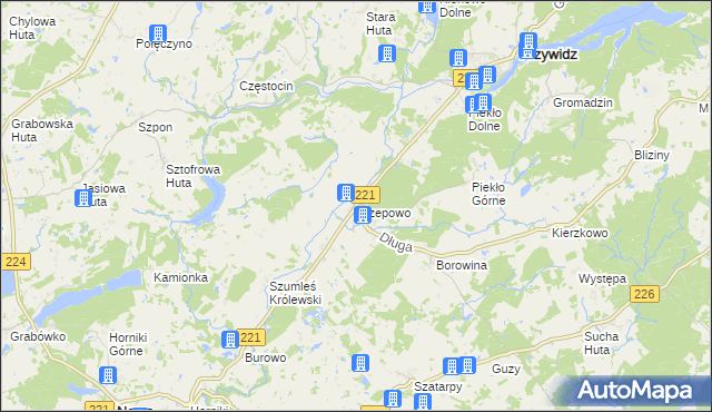 mapa Trzepowo gmina Przywidz, Trzepowo gmina Przywidz na mapie Targeo