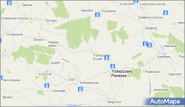 mapa Trzeszczany Drugie, Trzeszczany Drugie na mapie Targeo