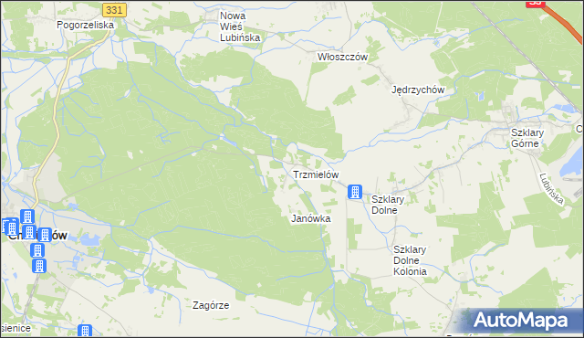mapa Trzmielów, Trzmielów na mapie Targeo