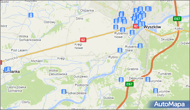mapa Tulewo, Tulewo na mapie Targeo