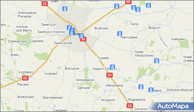 mapa Tupadły gmina Drobin, Tupadły gmina Drobin na mapie Targeo