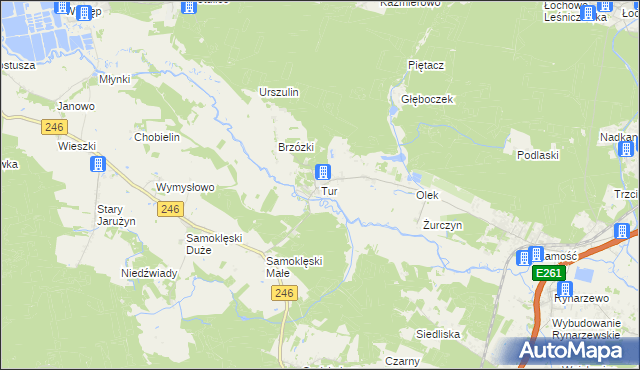 mapa Tur gmina Szubin, Tur gmina Szubin na mapie Targeo