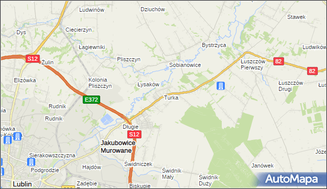 mapa Turka gmina Wólka, Turka gmina Wólka na mapie Targeo