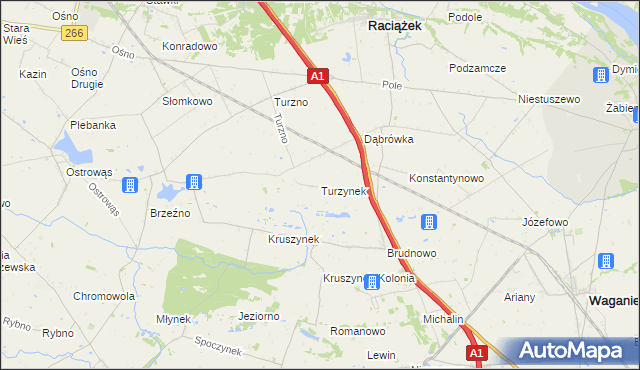 mapa Turzynek, Turzynek na mapie Targeo