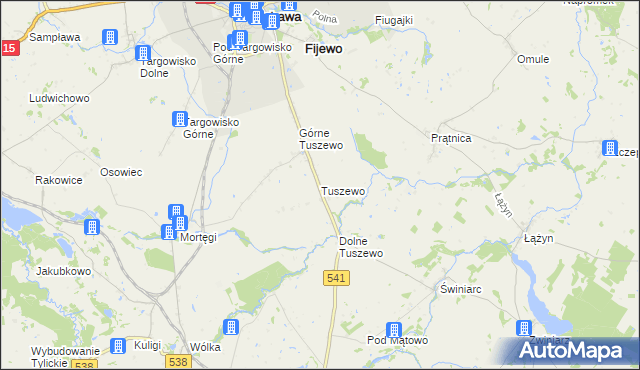 mapa Tuszewo, Tuszewo na mapie Targeo