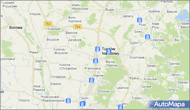 mapa Tuszów Mały, Tuszów Mały na mapie Targeo