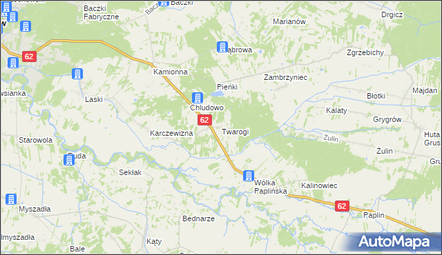 mapa Twarogi gmina Łochów, Twarogi gmina Łochów na mapie Targeo