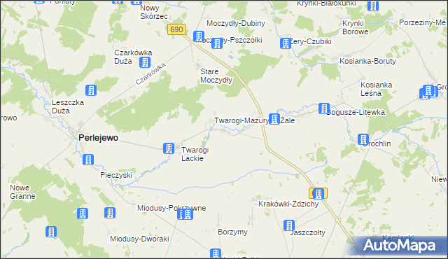 mapa Twarogi-Wypychy, Twarogi-Wypychy na mapie Targeo