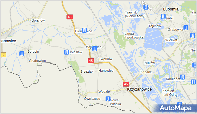 mapa Tworków, Tworków na mapie Targeo