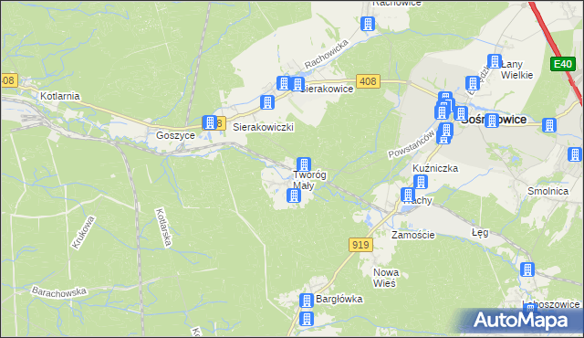 mapa Tworóg Mały, Tworóg Mały na mapie Targeo