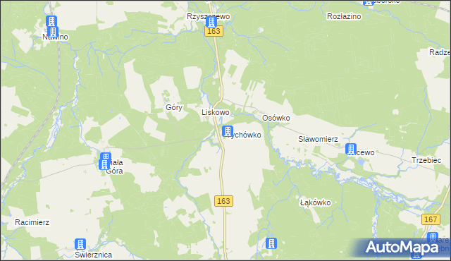 mapa Tychówko, Tychówko na mapie Targeo