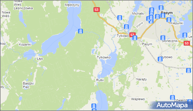 mapa Tylkówko, Tylkówko na mapie Targeo