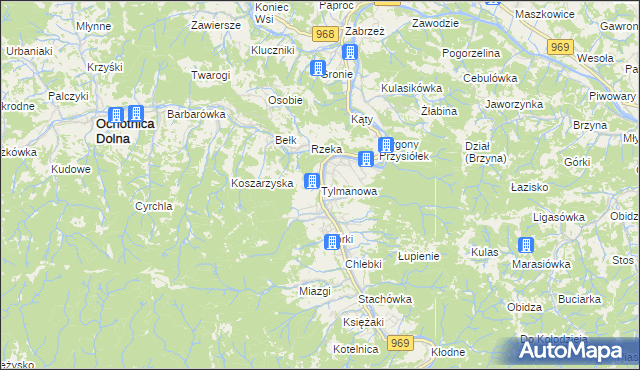 mapa Tylmanowa, Tylmanowa na mapie Targeo