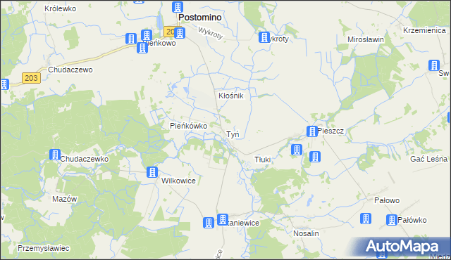 mapa Tyń, Tyń na mapie Targeo