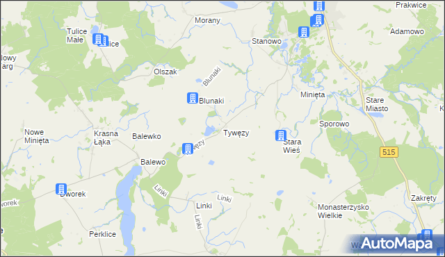 mapa Tywęzy, Tywęzy na mapie Targeo