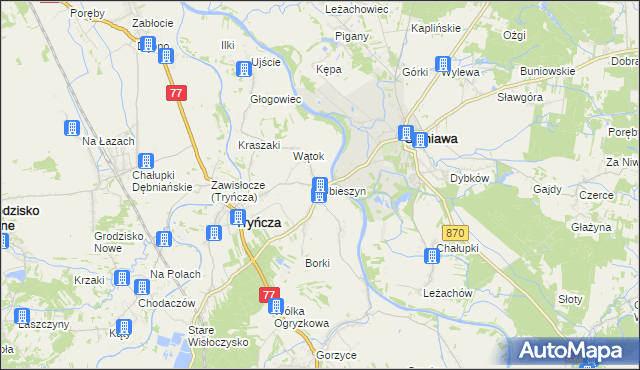 mapa Ubieszyn, Ubieszyn na mapie Targeo