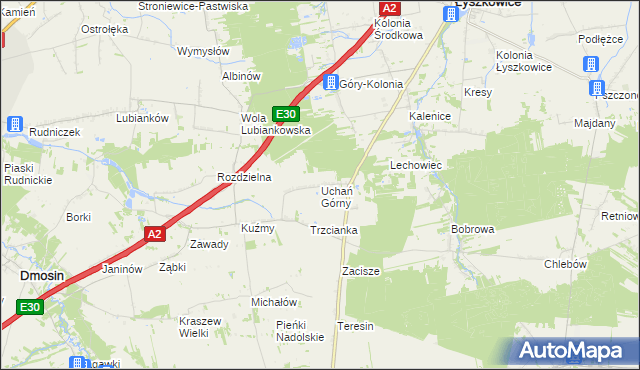 mapa Uchań Górny, Uchań Górny na mapie Targeo