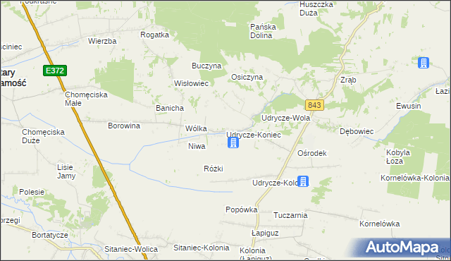 mapa Udrycze-Koniec, Udrycze-Koniec na mapie Targeo