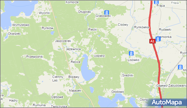 mapa Udzierz, Udzierz na mapie Targeo