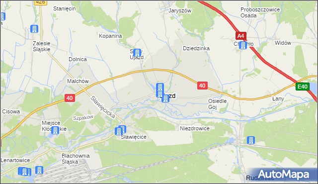 mapa Ujazd powiat strzelecki, Ujazd powiat strzelecki na mapie Targeo