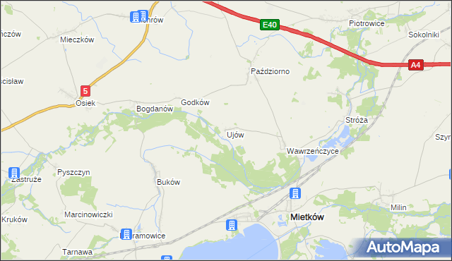 mapa Ujów, Ujów na mapie Targeo