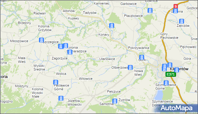 mapa Ułanowice, Ułanowice na mapie Targeo