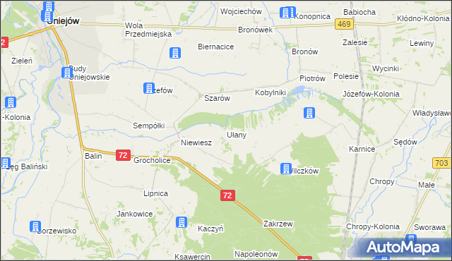 mapa Ułany, Ułany na mapie Targeo