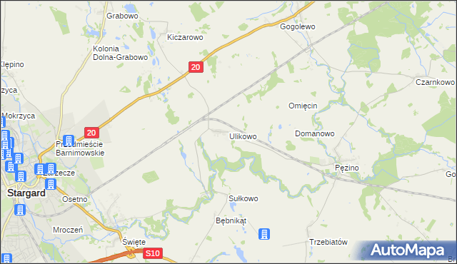 mapa Ulikowo, Ulikowo na mapie Targeo
