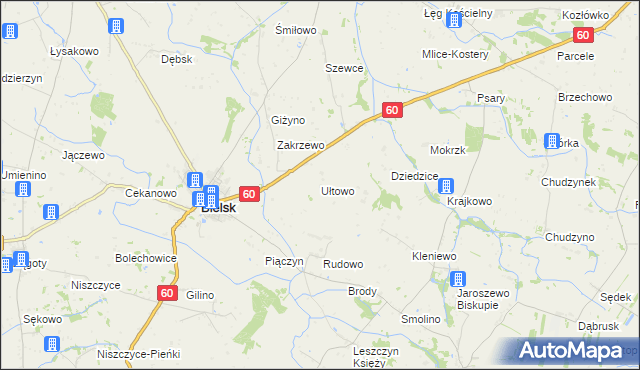 mapa Ułtowo, Ułtowo na mapie Targeo