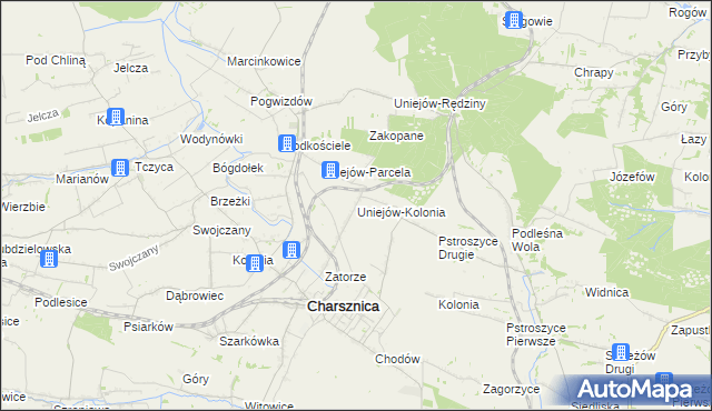 mapa Uniejów-Kolonia, Uniejów-Kolonia na mapie Targeo
