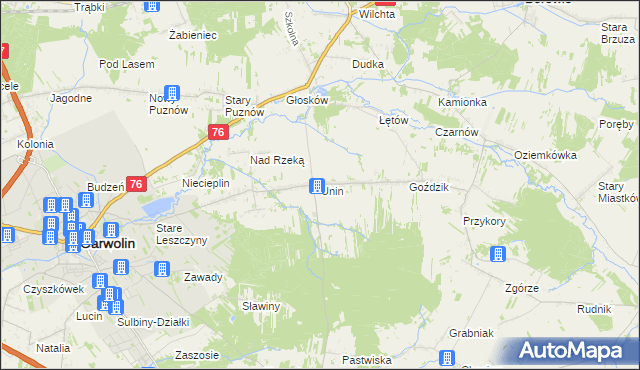 mapa Unin gmina Górzno, Unin gmina Górzno na mapie Targeo