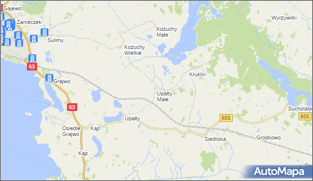 mapa Upałty Małe, Upałty Małe na mapie Targeo