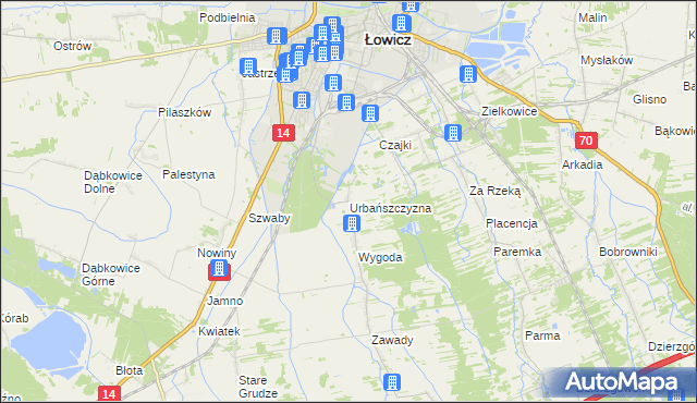 mapa Urbańszczyzna, Urbańszczyzna na mapie Targeo