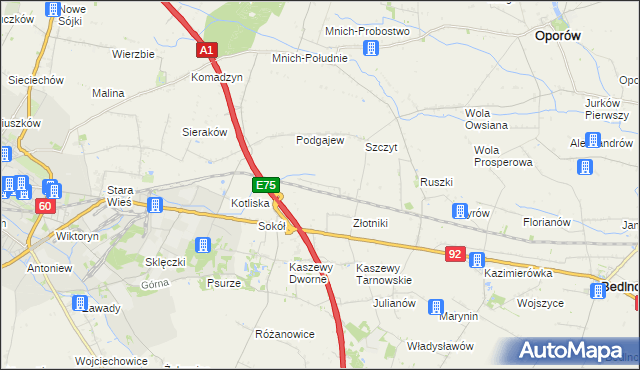 mapa Uroczysko Leśne, Uroczysko Leśne na mapie Targeo